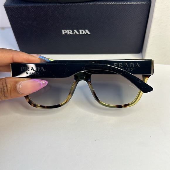 PRADA Acetate Cat Eye Sunglasses SPR 23X-F Black - Picture 10 of 14